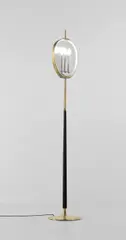 Standard lamp, model no. 1569 by Max Ingrand, circa 1955, Glass, nickel-plated brass, painted brass, brass, painted wood, brass-plated steel, sold Oct 2019
