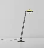 Adjustable standard lamp, model no. 4067 by Stilnovo, circa 1961, Painted brass, painted steel, acrylic, sold Oct 2019