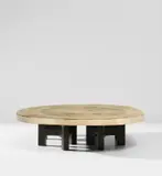 Ado Chale, 'Goutte d’eau' low table, circa 1970, Bronze, painted steel