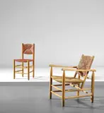 Charlotte Perriand, Armchair, model no. 21 and side chair, model no. 18, from 'L’Équipement de la Maison' series, Grenoble