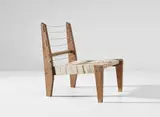 Demountable easy chair, model no. PJ-SI-08-A, designed for the architect's own house, Chandigarh by Pierre Jeanneret, 1953-1954, Teak, fabric cord, fabric, offered Oct 2019