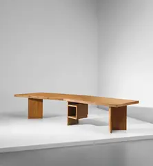 Le Corbusier, Important and rare demountable Minister’s desk, model no. LC-TAT-07-A, designed for the High Court and the Secrétariat, Chandigarh, 1955-1959, Teak-veneered wood, teak
