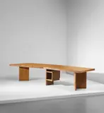 Le Corbusier, Important and rare demountable Minister’s desk, model no. LC-TAT-07-A, designed for the High Court and the Secrétariat, Chandigarh, 1955-1959, Teak-veneered wood, teak
