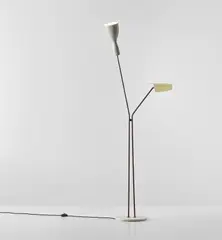 Standard lamp by Stilnovo, 1950s, Painted aluminium, brass, marble, offered Oct 2019