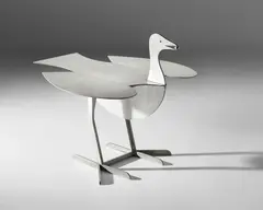 'Oiseau d'argent' extendable side table by François-Xavier Lalanne, designed 1992, Aluminium, sold Oct 2019