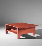 Ettore Sottsass, Important and unique coffee table with integrated bookshelves, from the architect's own apartment, Milan