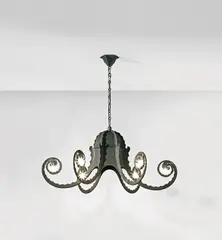 Large ceiling light by Umberto Bellotto, circa 1925, Painted iron, painted brass, sold Oct 2019