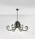 Umberto Bellotto, Large ceiling light, circa 1925, Painted iron, painted brass