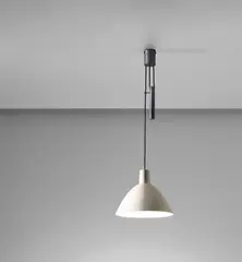 Ceiling light, model no. 2066 by Gino Sarfatti, circa 1952, Painted aluminium, painted brass, sold Oct 2019