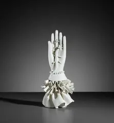Hand with lizard statuette by Gio Ponti, circa 1951, Partially glazed stoneware, sold Mar 2019