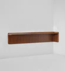 Gio Ponti, Wall-mounted console, circa 1951, East Indian rosewood-veneered wood, glass