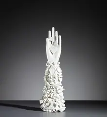 Hand with heart statuette by Gio Ponti, 1951, Glazed stoneware, sold Mar 2019