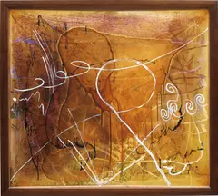 Sigmar Polke, Untitled, 1989, artificial resin on polyester fabric