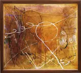 Sigmar Polke, Untitled, 1989, artificial resin on polyester fabric