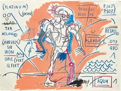 Untitled by Jean-Michel Basquiat, 1983, oilstick on paper, sold Mar 2018