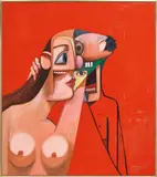 George Condo, Woman & Man, 2008, oil on canvas, in artist's frame