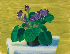 Bridlington Violets by David Hockney, 1989, oil on canvas, sold Mar 2018