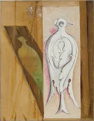 Colombe blanche by Max Ernst, 1925, oil and graphite on canvas, sold Mar 2018