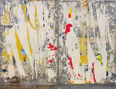 Tôle by Raymond Hains, 1976, torn posters on metal sheet, diptych, offered Mar 2018