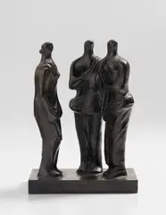 Henry Moore, Three standing figures, 1945, bronze with black-brown patina