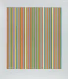 Bridget Riley, Red, Green, Blue and Yellow, Five Whites, 1983, gouache on paper