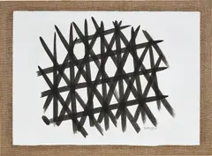 Reticolo by Piero Dorazio, 1964, tempera on paper laid on burlap, sold Mar 2018