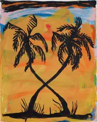 Untitled by Josh Smith, 2014, oil on panel, sold Mar 2018