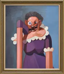 George Condo, French Maid Variation, 2005, oil on canvas, in artist's frame