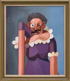 George Condo, French Maid Variation, 2005, oil on canvas, in artist's frame