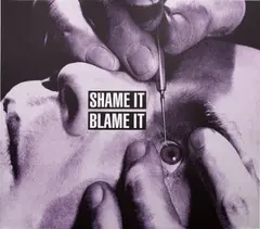 Shame It Blame It by Barbara Kruger, 2010, mixed media on vinyl, sold Mar 2018