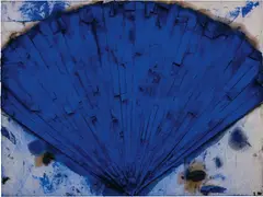 Abanico Azul by Manolo Valdés, 2004, oil on burlap, sold Mar 2018