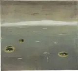 Wenn ich schon lange tot bin by Norbert Schwontkowski, 2005, oil and paper collage on canvas, sold Mar 2018