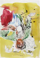 Untitled (Lovers) by Georg Baselitz, 2001, watercolour on paper, sold Mar 2018