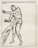 No Title (It Took Him a Minute to Recover from the Sense of Being Pierced) by Raymond Pettibon, 1987, ink on paper, sold Mar 2018