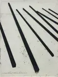 Bernar Venet, Lignes droites / Obliques, 1996, oilstick on paper