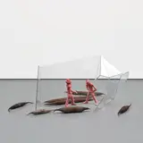 Richard Deacon and Thomas Schütte, Them and Us (X), 1995, plastic, polycarbonate, felt and animal hair, in 10 parts