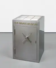 Elmgreen & Dragset, The Private Museum, 2003, steel, aluminium, Perspex, brass profile lettering and fluorescent light