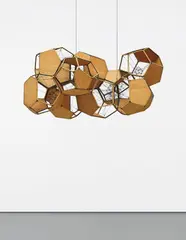 Tomás Saraceno, M102/W+W, 2014, wood, polyester rope, fishing line and steel thread