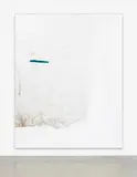 David Ostrowski, F (Jet Grill), 2015, acrylic, lacquer and paper on canvas, in artist's frame