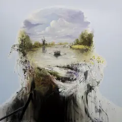David Kim Whittaker, Self Portrait Four, Jewel Box (The Broads, Thunder Showers, Late Afternoon, A Young Girl in Reflection, Poetics of the Past Never Forgotten), 2011, oil and acrylic on canvas