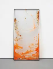 Jack Lavender, Now and Then It Comes Back 9, 2014, glass, paint, aluminium, tape, sand, glue, paper, stickers, metal, toner and mixed media