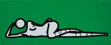 This is Shahnoza horizontal. 06. by Julian Opie, 2007, silkscreen on painted wooden board, sold Mar 2018