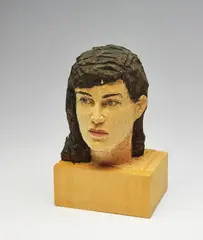 Kopf 7 (Head 7) by Stephan Balkenhol, 2011, painted Wawa wood, sold Apr 2018