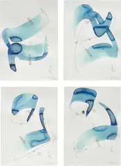 Berlin (Now, Loop, Rotation) by Jorinde Voigt, 2010, ink and pencil on paper, in 4 parts, sold Apr 2018
