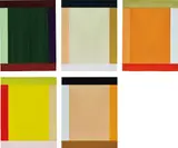 Imi Knoebel, Anima Mundi 2-5, 2009 - 2015, acrylic on synthetic paper, in 5 parts