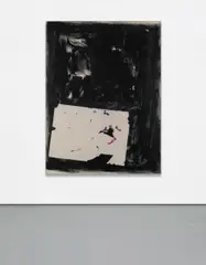 David Ostrowski, F (Deutscher Film), 2011, acrylic, lacquer and paper on canvas, in artist's frame