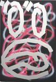 Eddie Peake, Self Harm, 2013, powder coating and spray paint on polished stainless steel