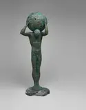 Egor Zigura, Colossus Holds Up the World, 2016, bronze on stone base