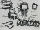 Matthias Weischer, Untitled, 2006, charcoal on paper