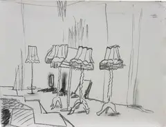 Untitled by Matthias Weischer, charcoal on paper, sold Apr 2018